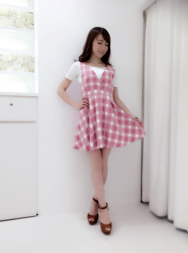 ★インナー付きチェック柄ワンピース★かんな