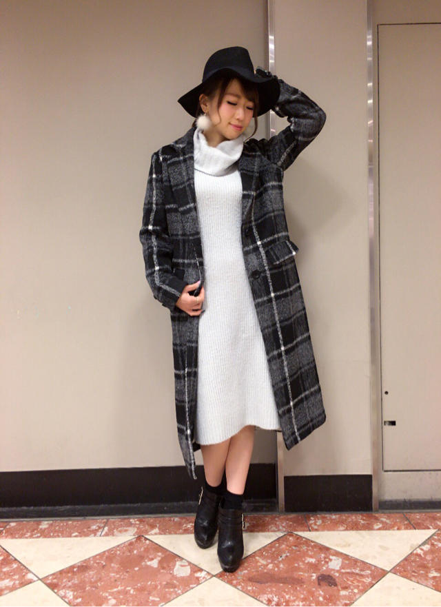 ★チェックロングコート★