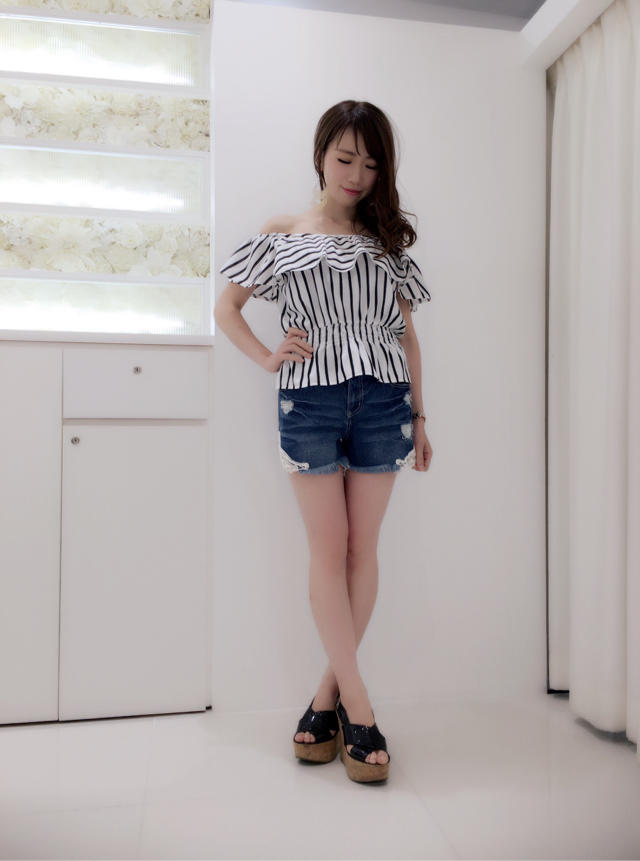 ★脇レースデニムパンツ★かんな