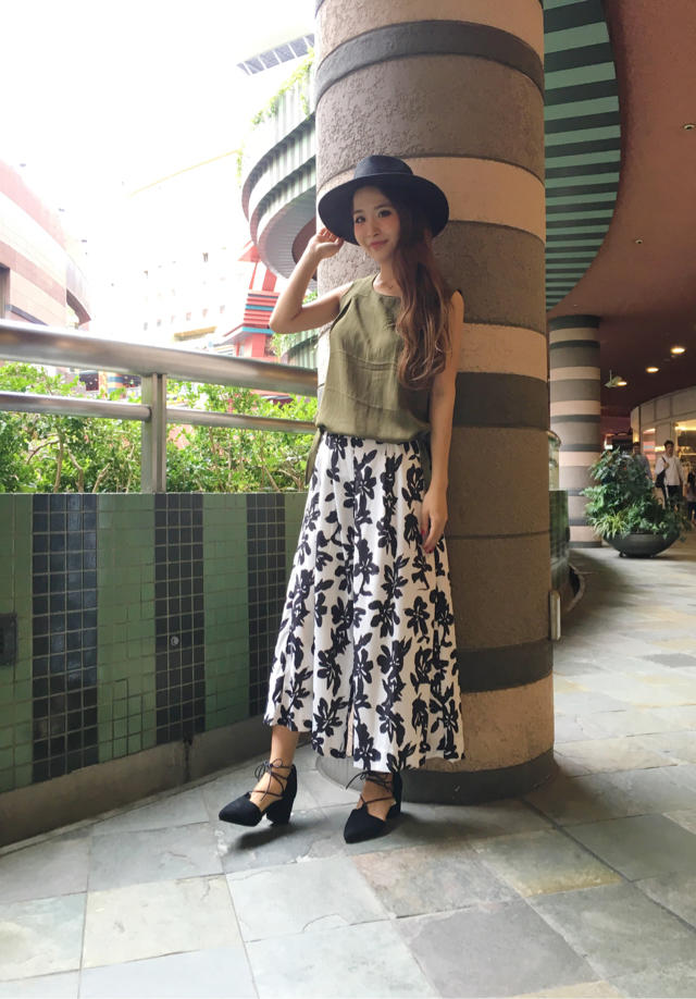 花柄ワイドパンツ♡なべ♡オススメヘアスタイリング♡