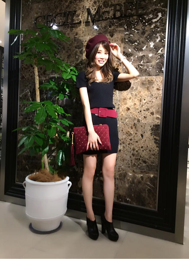 ニットワンピ♡熊手チーフ♡松本さんからお土産