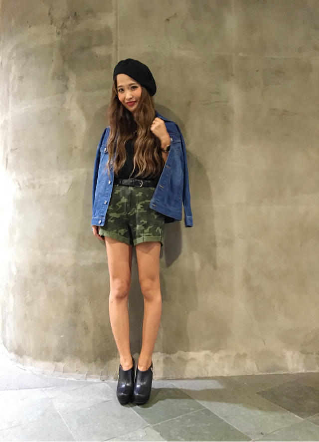 カモフラ柄パンツ♡なべ♡ボルドーメイク！