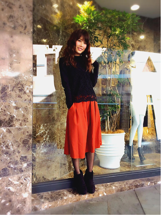 熊手チーフ❤︎ハイネックレイヤードレースキャミ