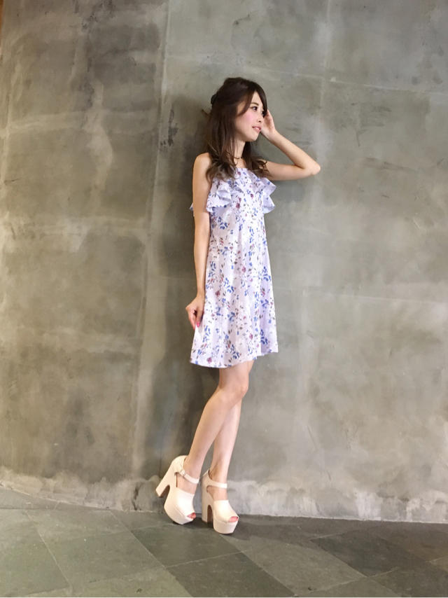 花柄ワンピース♡くまちゃん♡只今店頭にて、、、♡