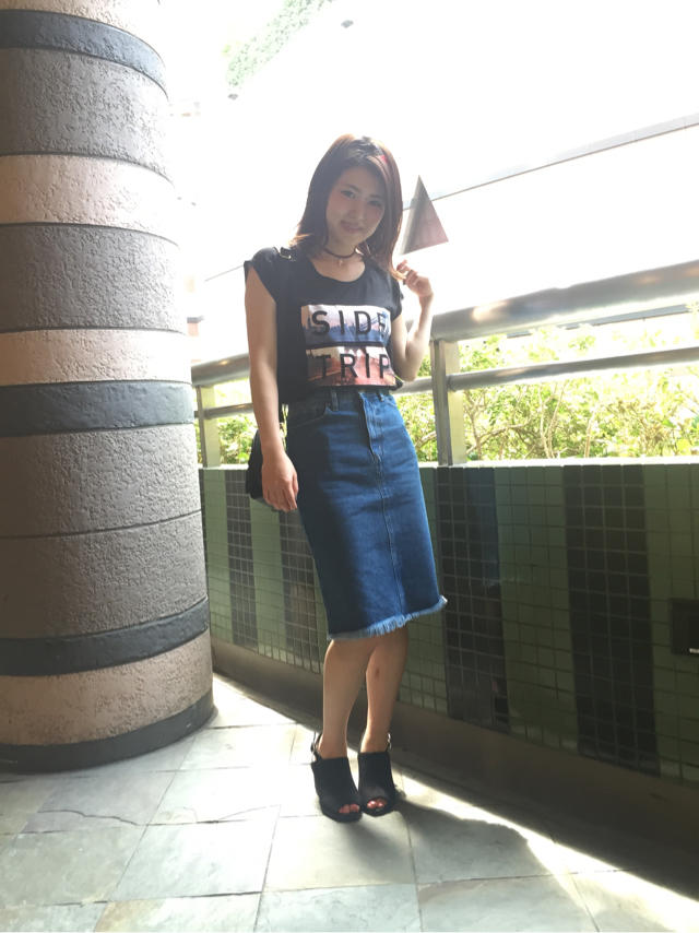 後ろシフォンプリントTシャツ♡ゆきちゃん