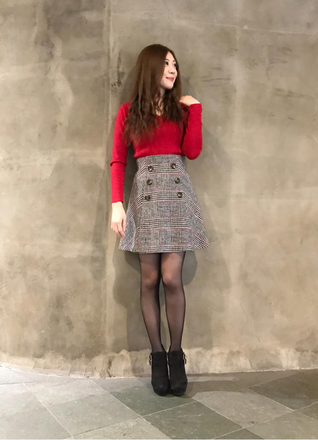 スカラップニットでクリスマスコーデ♡つぐ