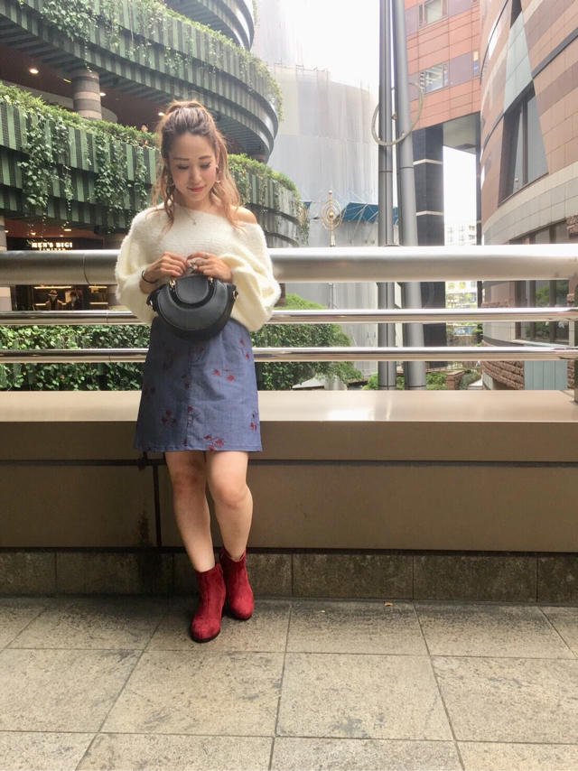 ふわふわ×デニムコーデ♡