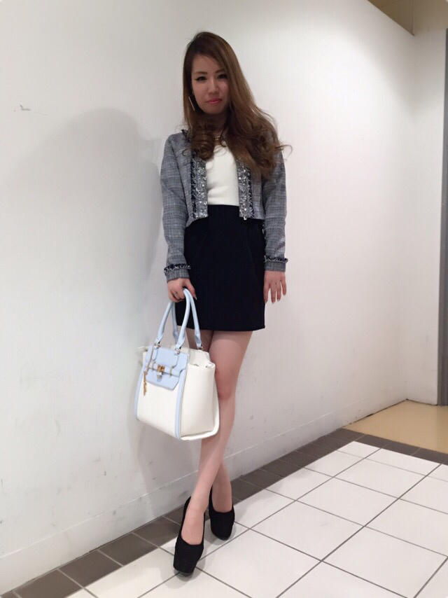 ビジュー調フリンジノーカラージャケット着回し♡mao