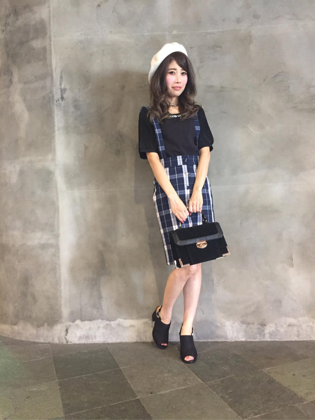 ♡サス付きチェックスカート♡くまちゃん♡
