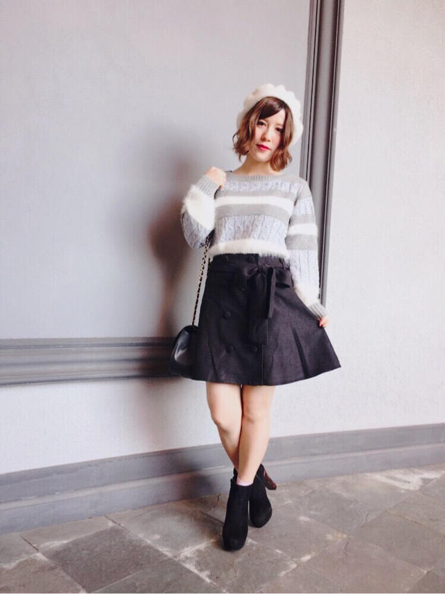 ♡フェザー×マルチボーダーニット♡昨日入荷したて♡