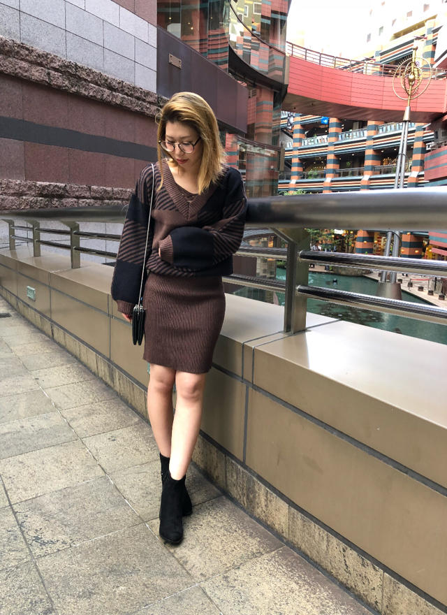 存在感抜群♡ジオメ柄ニットワンピ♡