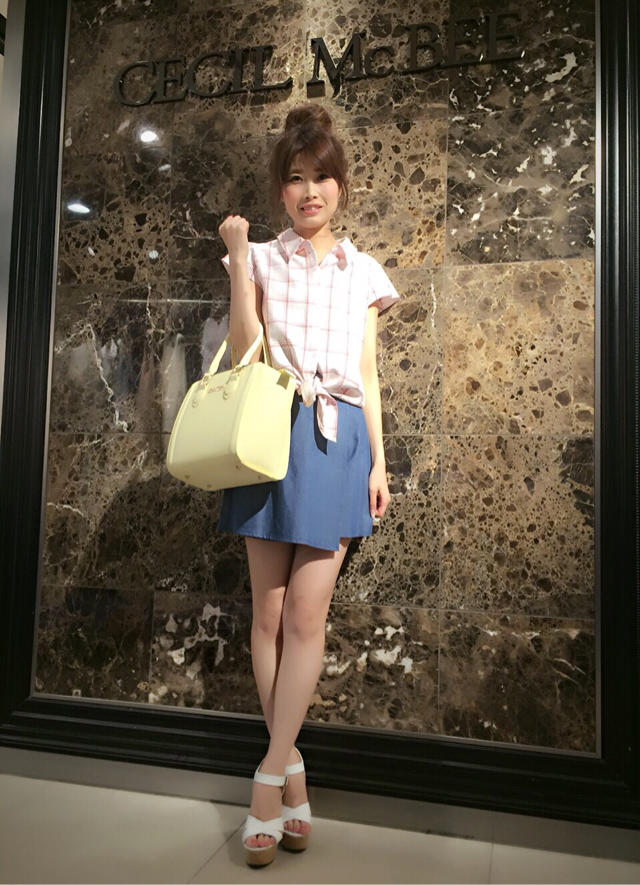 ショート丈シャツ♡くまちゃん♡熊本での写真♫