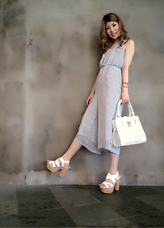 ストライプオールインワン♡みきてぃー♡休日