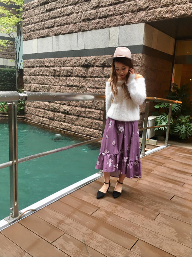 オフショル×フラワースカート❤︎taki