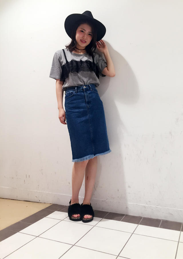 レースレイヤードTシャツ♡ゆきちゃん