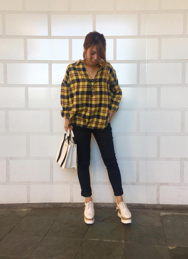 秋先取りチェックシャツ♡