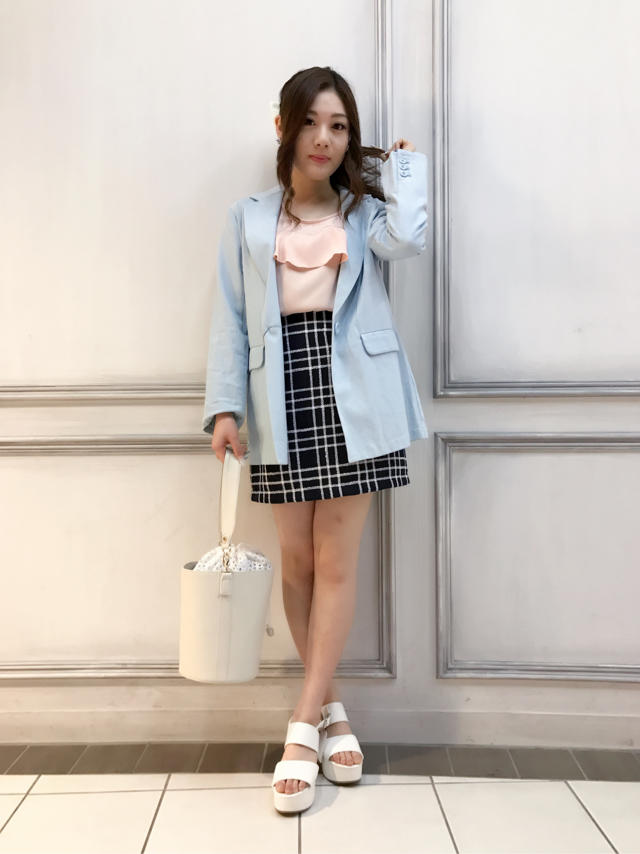 ♡ラインチェック台形スカート♡つぐ♡