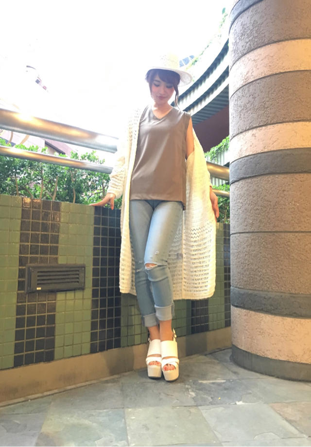 ♡ロングニットカーデ着まわし♡なべチーフ♡キャナルのオススメランチ
