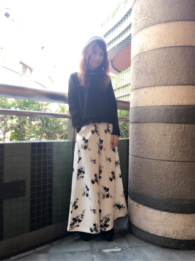 花柄ワイドパンツ♡熊手チーフ♡