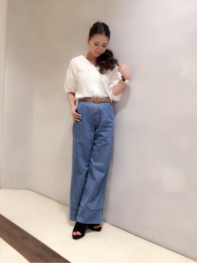 コットンレースブラウス♡/offスタイル♡/鈴木さんと2ショット♡内田