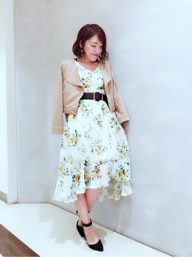 今から秋まで着れる！花柄のノースリーブワンピ♡/写真映え♡鈴木