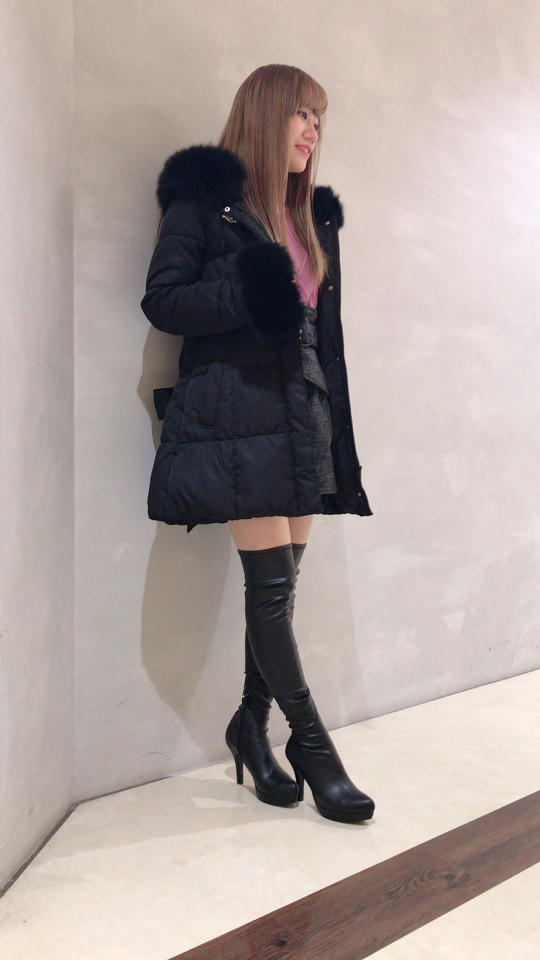 ピンクがかわいい♡冬っぽコーデ♡青木