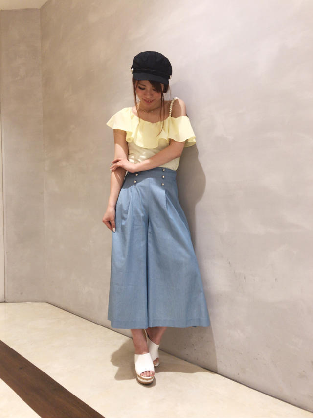 オシャレなワンショルトップスとワイドパンツcode♡/この時期限定♡田中
