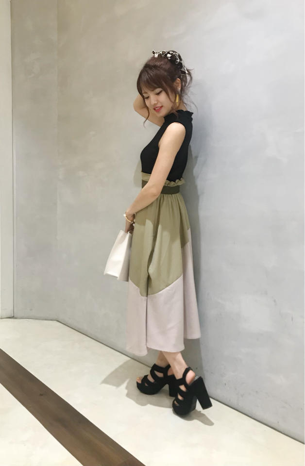 大人気♡配色デザインドッキングワンピース♡中村