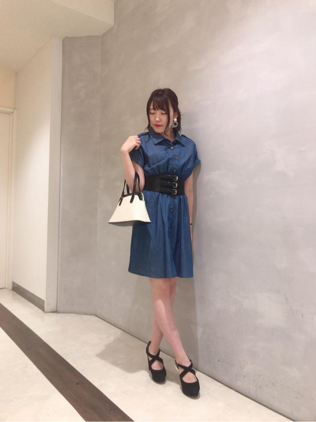 バックスタイルも可愛い♡デニムシャツワンピ♡/鈴木