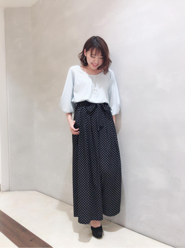 大人気商品♡ネックレスがついて3.900円のお買い得トップス♡ドットが可愛いワイドパンツ♡/さくら♡鈴木