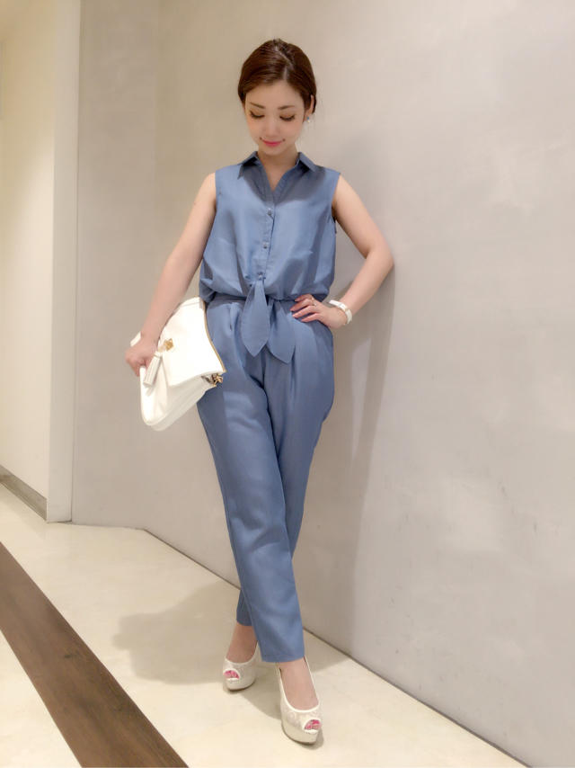 襟付きオールインワン♡ヘアスタイル♡興津