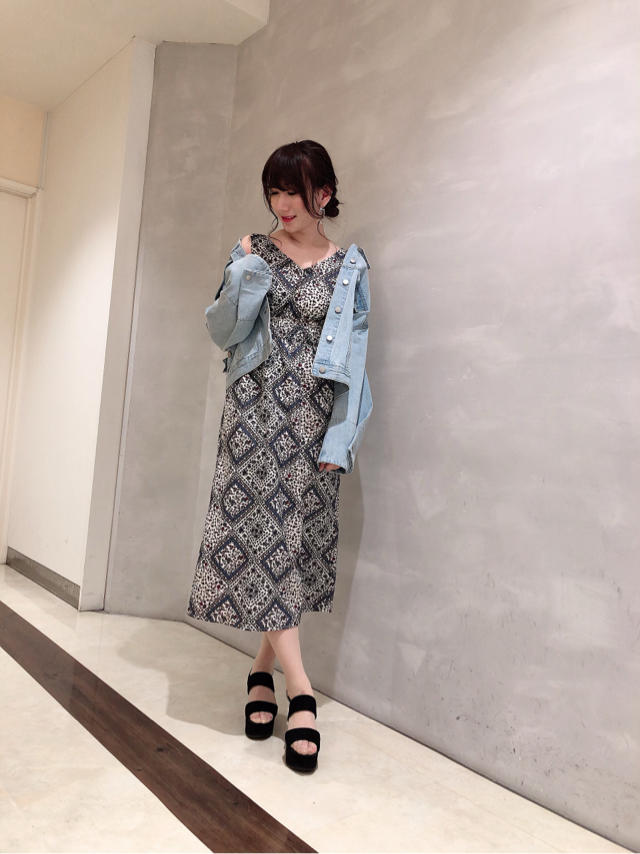 春に映えるワンピコーデ♡アラベスク柄OP×Gジャン♡増田
