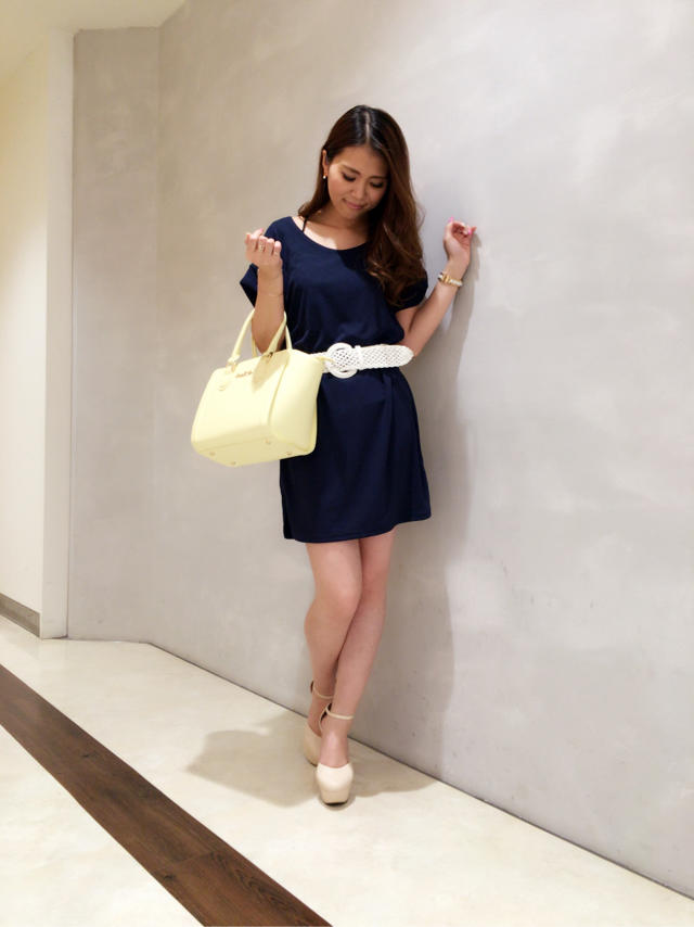 ベルト付きカットワンピ♡/今日はこれから♡内田