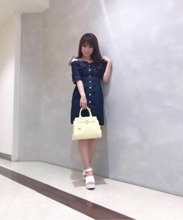 新作♡オフショルデニムワンピース/new nail♡田中