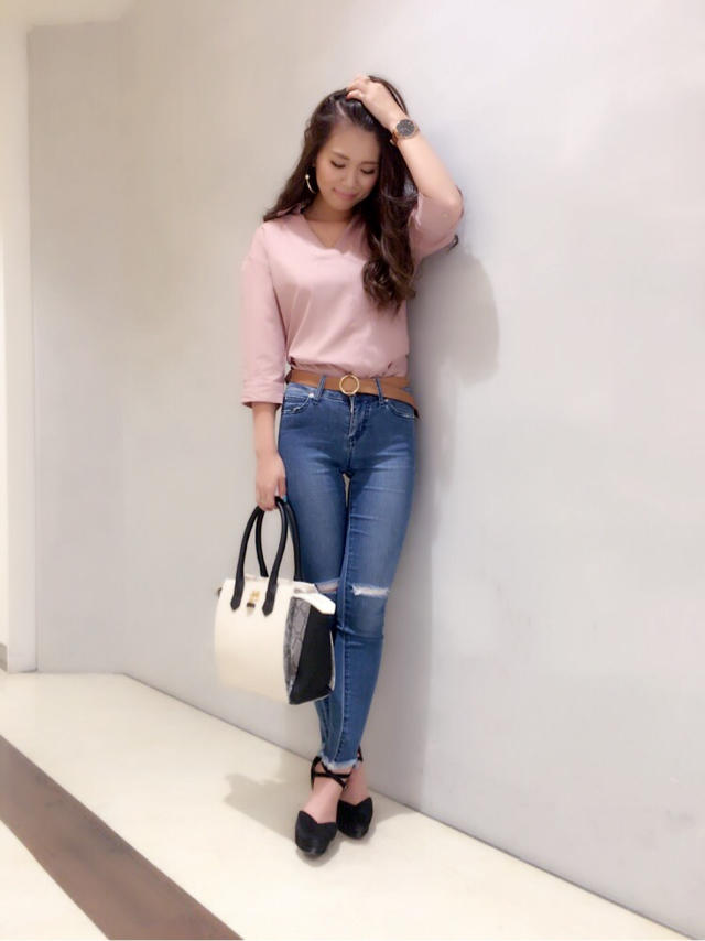 バッグリボンがポイント♡/トレンドの抜き衿でオシャレに！♡/今日はこれから♡内田