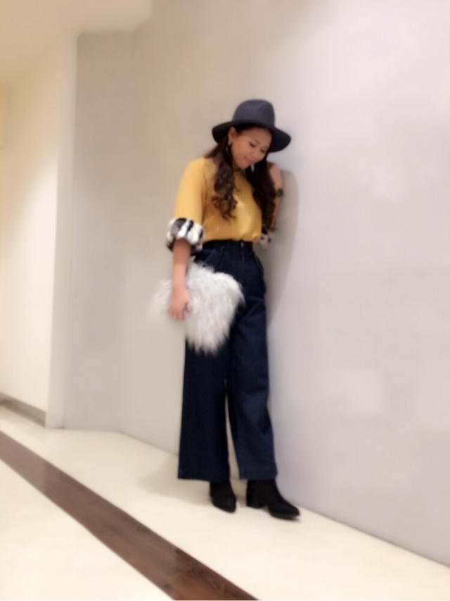マスタード×袖ファー♡/トレンドOFFスタイル♡内田