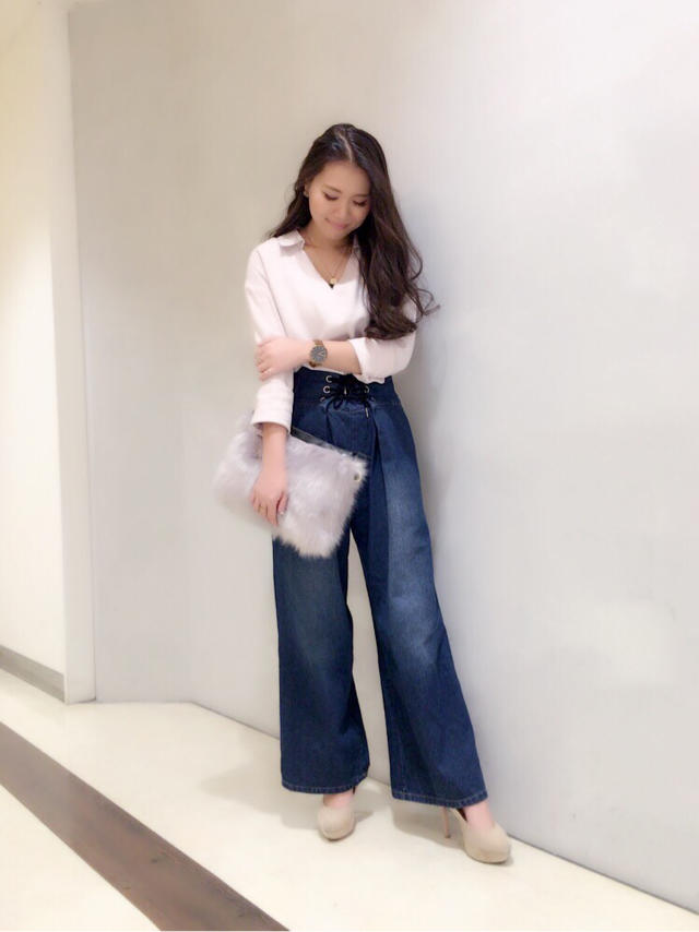 店長着用アイテムのご紹介♡襟付きロングカットシャツ/店頭code♡  加茂
