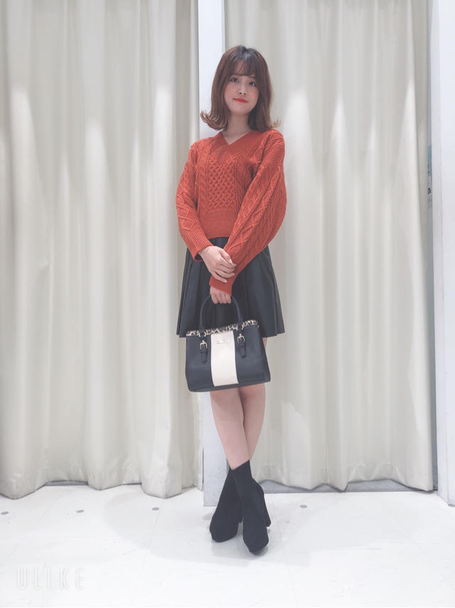 ニット×レザースカートコーデ♡かな♡
