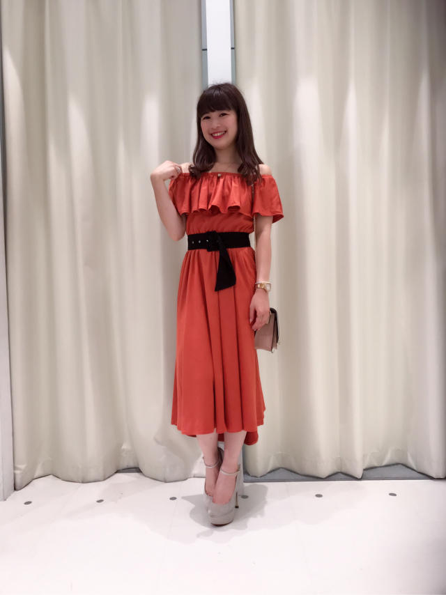 配色ベルト付きスエードワンピース♡夏休みshot..♡hair change♡まみたす