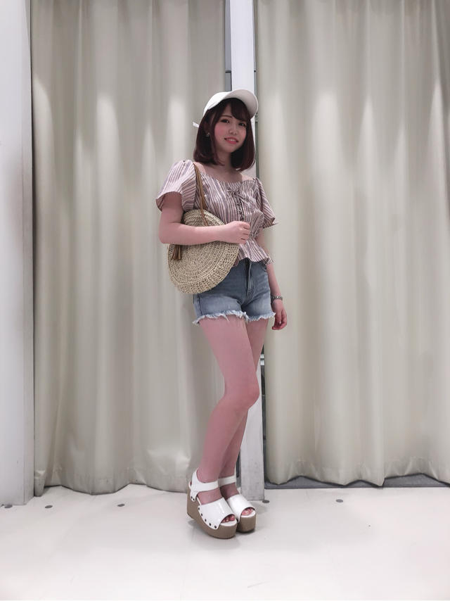 ストライプ♡オフショルトップス♡みふ
