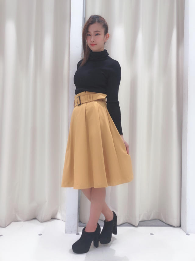 ♡バックレースリブタートルニット♡シンプルトレンチスカート♡はるちゃんまん♡