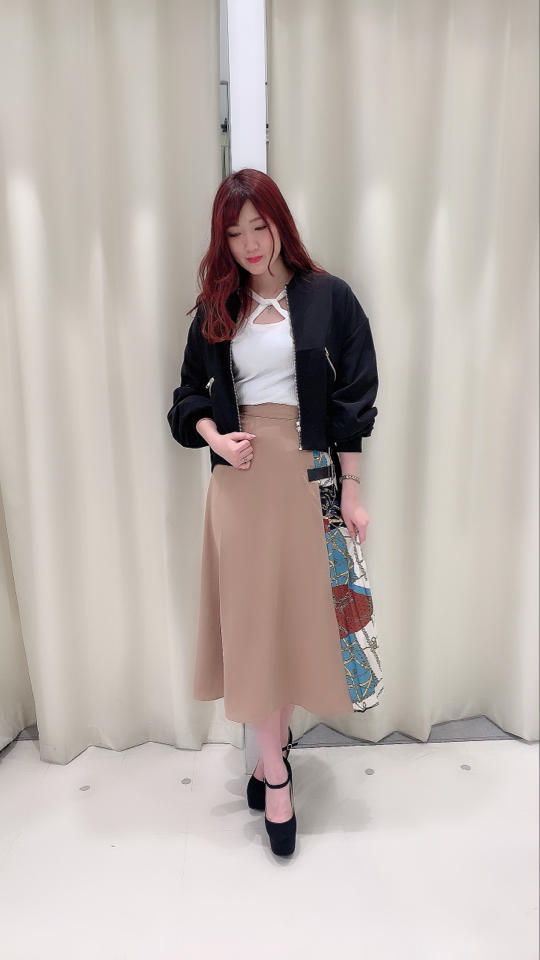 スカーフ柄切り替えスカート♡♡オススメ新作♡♡よっちゃん