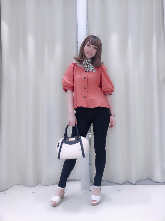 スカーフ付き♡パフスリーブブラウス♡みふ