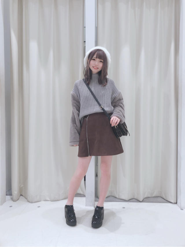 袖ファーボトルネックニット♡みふ