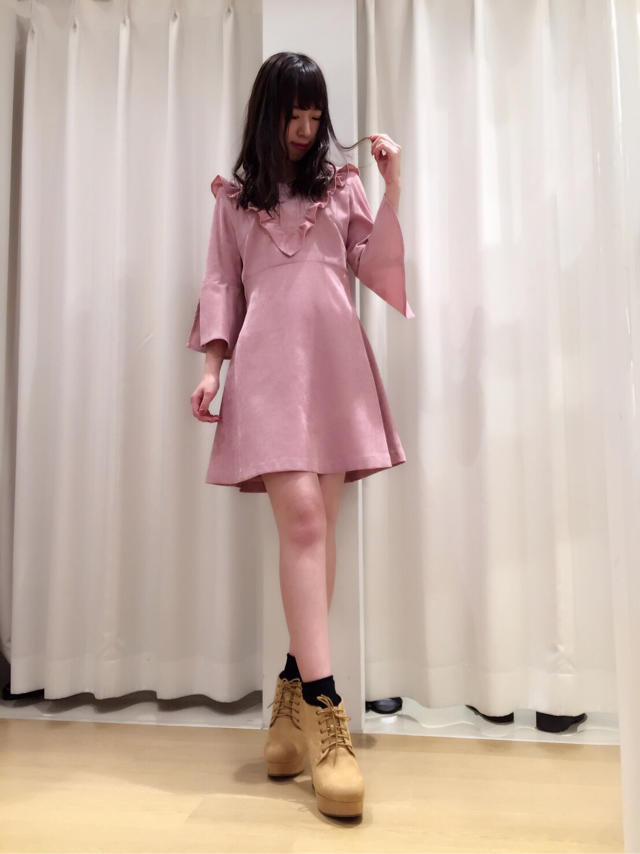 コーデュロイフリルワンピ♡