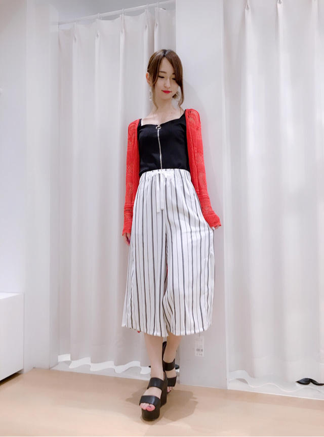 ストライプガウチョパンツ♡