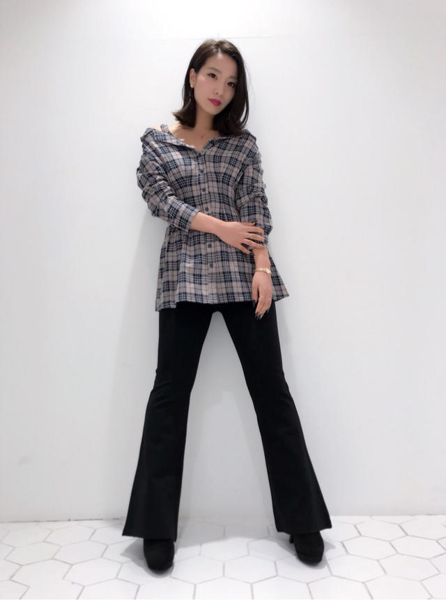 ♡新作 チェックオフショルチュニック♡