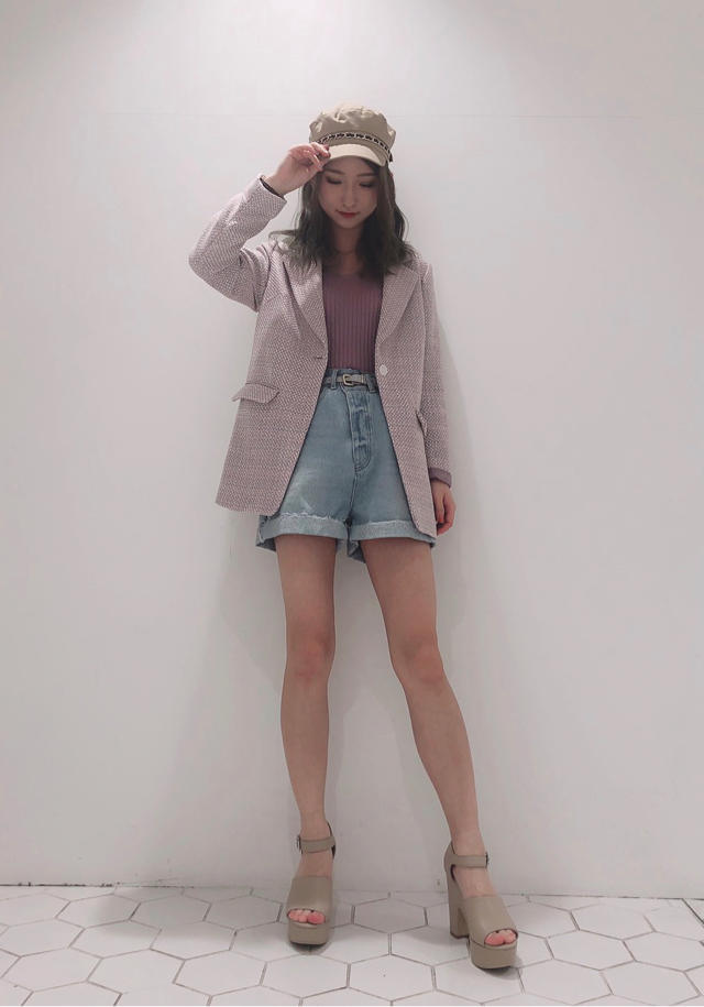 ﾊﾟｽﾃﾙｶﾗｰが可愛い«♡»ツイードジャケット