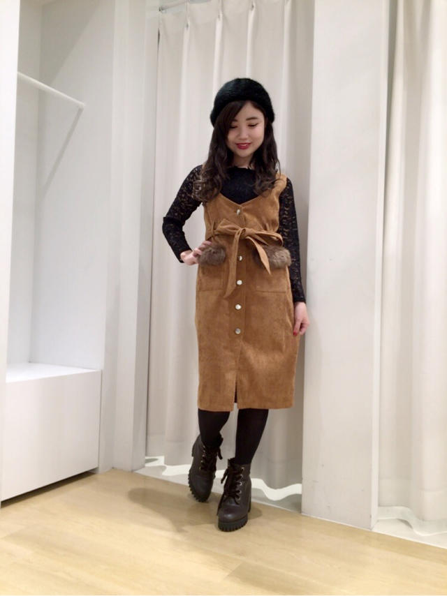 再登場♡スタイル◎ポケットファー×ジャンスカ