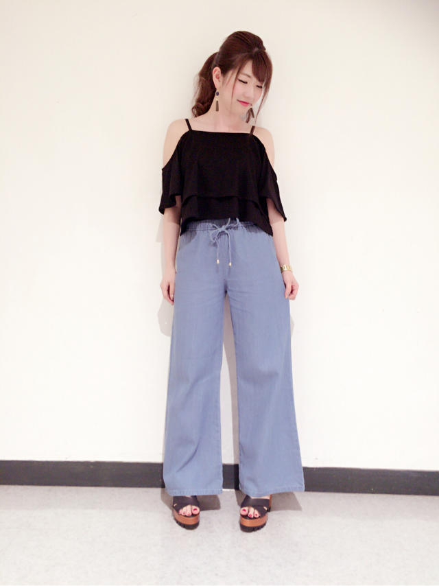 新作ウエストリボンワイドパンツ\(　˙▿˙　)/♡おすすめコーディネート